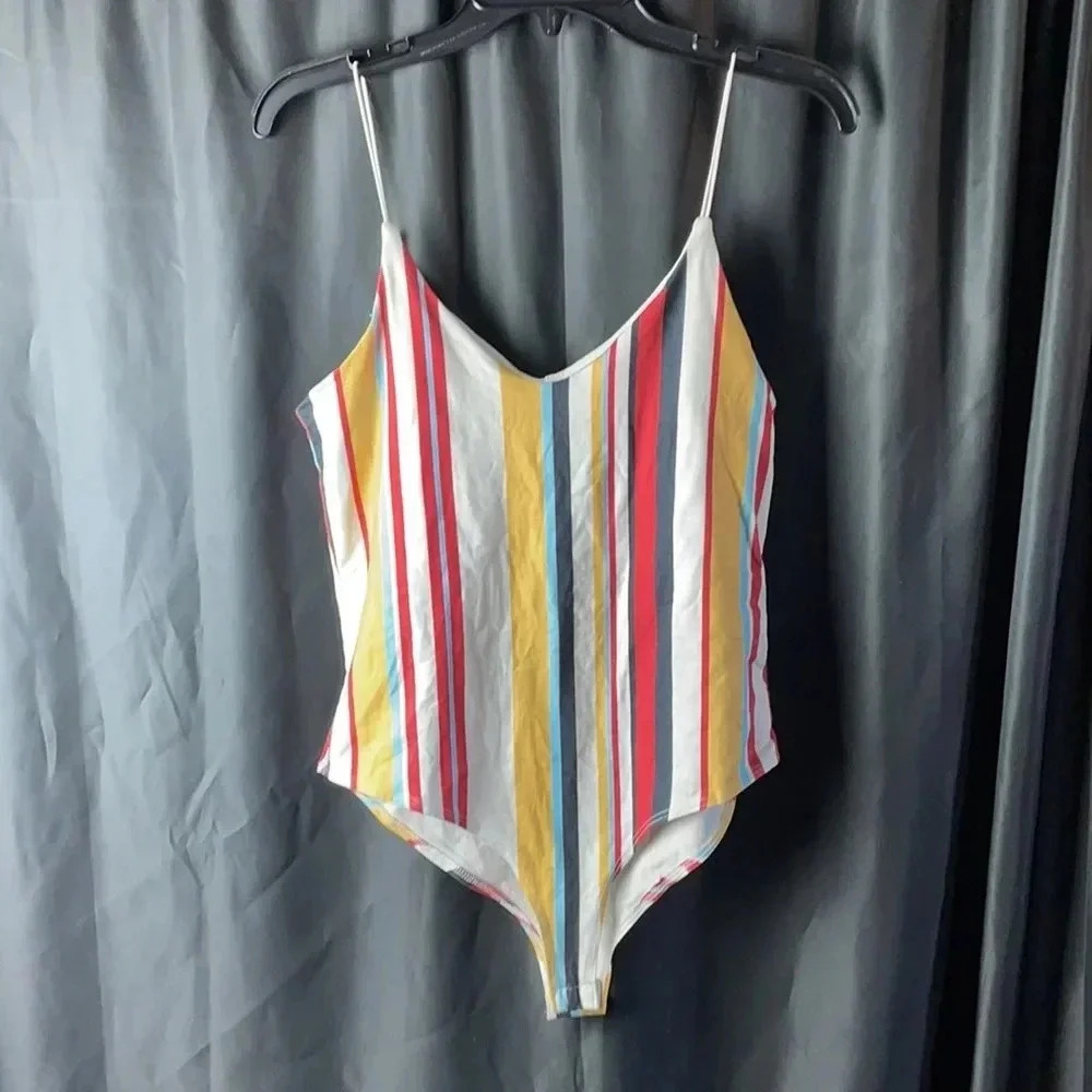 Stripped gaze Bodysuit L